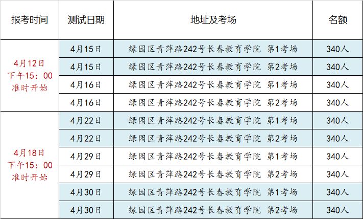 2023年4月长春普通话测试计划