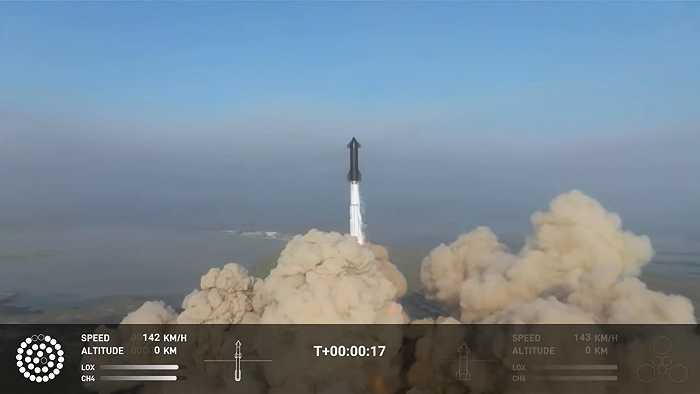 SpaceX“星舰”发射任务失败 spacex星舰发射前1.3秒中止