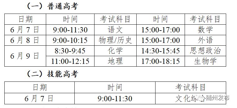 2022年湖北高考时间 2023湖北高考考试时间表