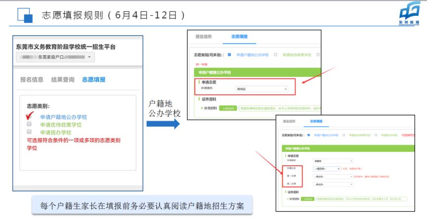 2023东莞中小学入学志愿填报流程指引 2023东莞中小学入学志愿填报流程指引图