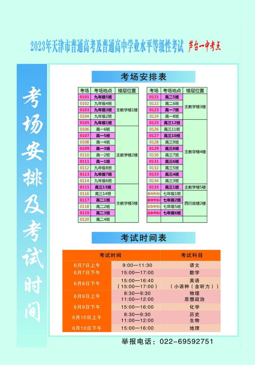 天津市考宁河区考点 202天津宁河区高考考点+考场示意图