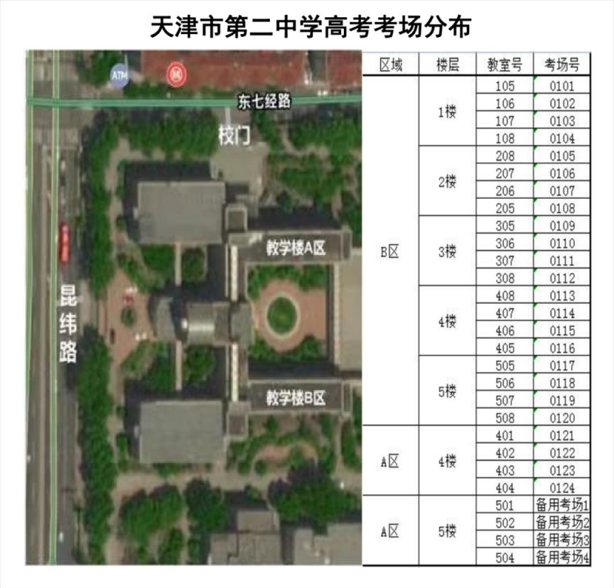 2023天津市河北区高考考点考场示意图 天津市河北区高考成绩