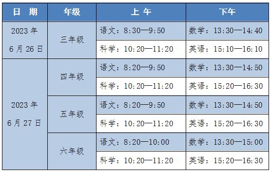 2023温州瓯海区中小学期末考试时间和暑假时间