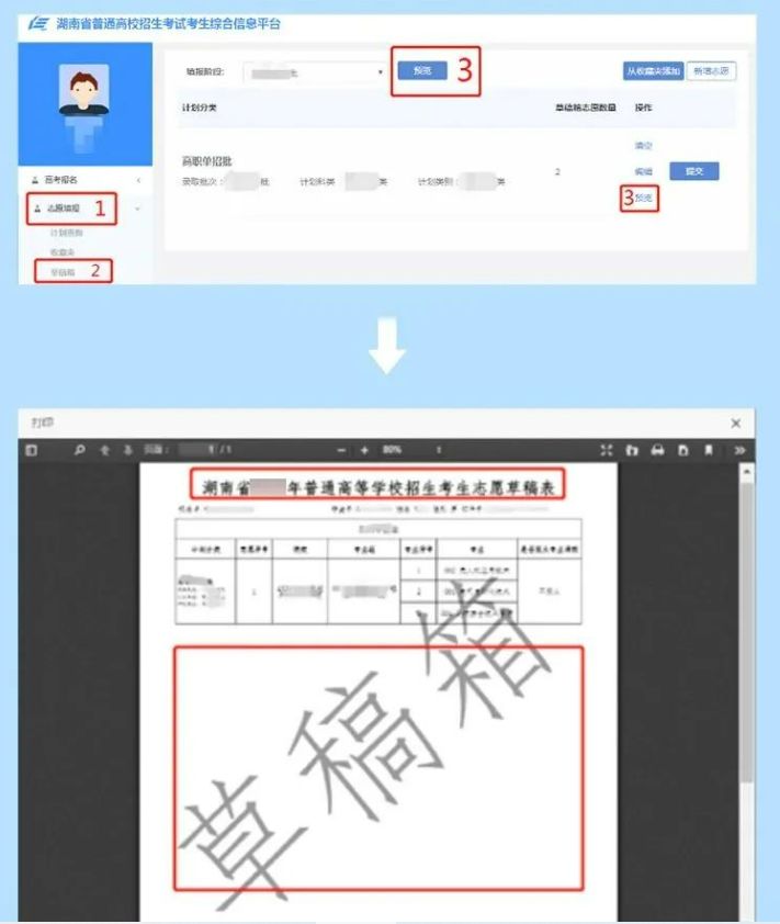 网页版 2023年湖南省高考志愿填报系统操作指南